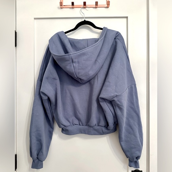 NWT Blogilates Full Zip Hooded Sweatshirt Hoodie Sz S Steel Blue - Picture 9 of 11